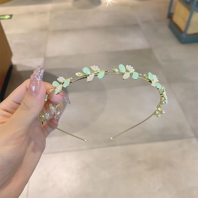 Faux Pearl Floral Headband