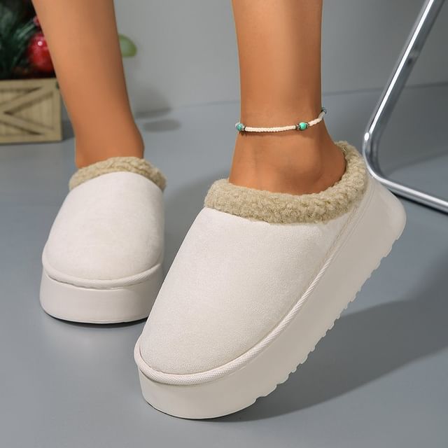 Fleece-Lined Platform Mules