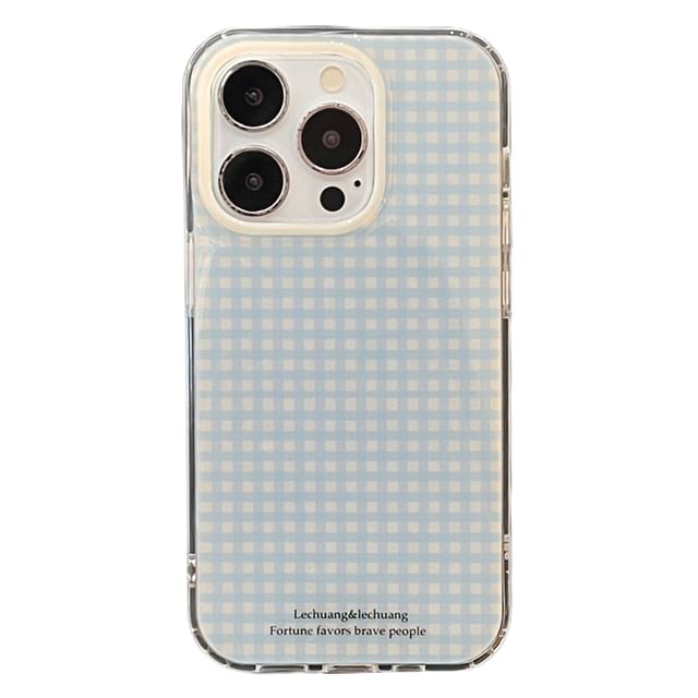 / Set Phone Charm Bow Plaid Case