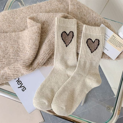 Heart Accent Crew Socks