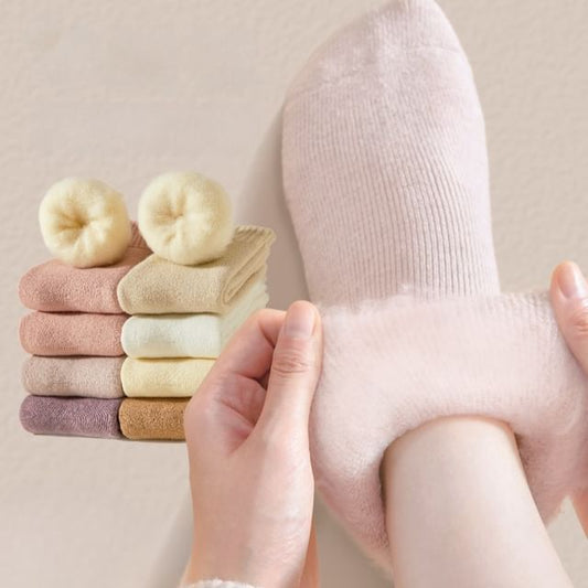 Plain Fleece-Lined Short Socks Set