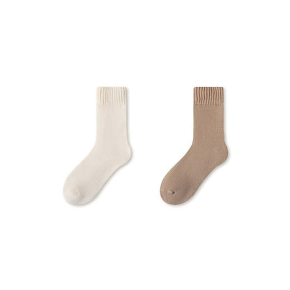 Plain Fleece-Lined Short Socks Set