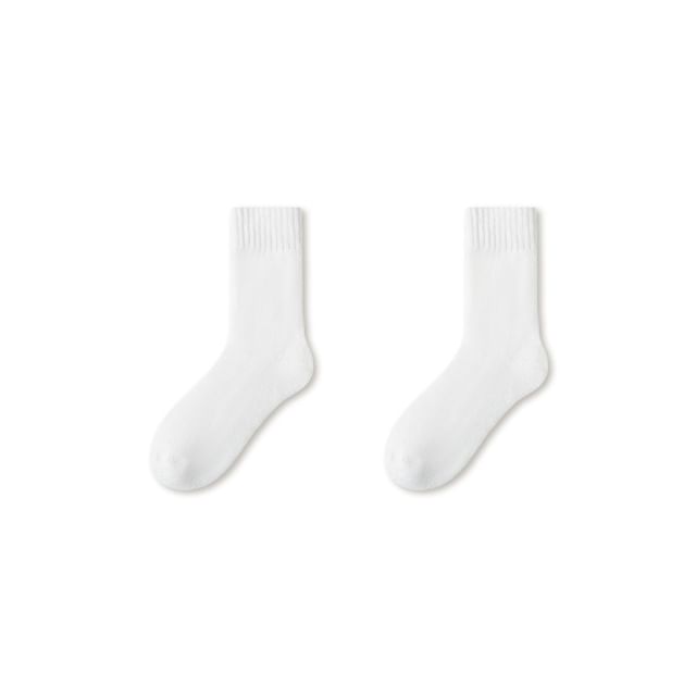 Plain Fleece-Lined Short Socks Set