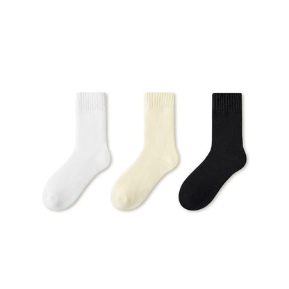 Plain Fleece-Lined Short Socks Set