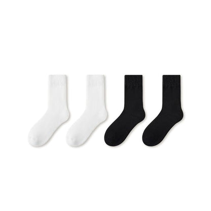 Plain Fleece-Lined Short Socks Set