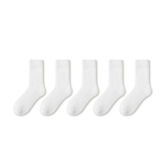 Plain Fleece-Lined Short Socks Set