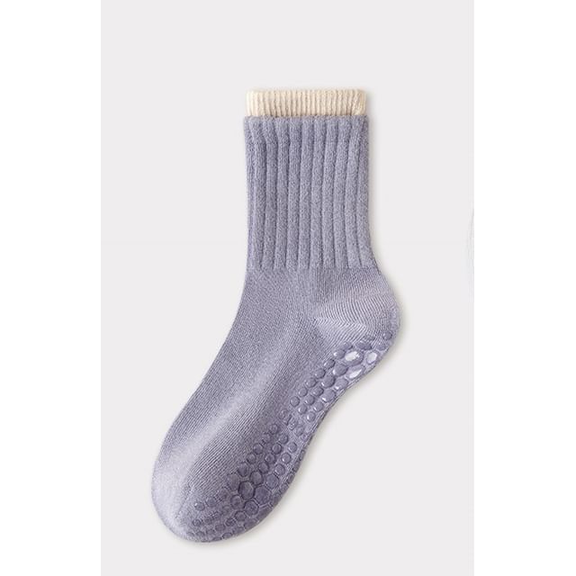 Contrast Trim Ribbed Yoga Short Socks / Set