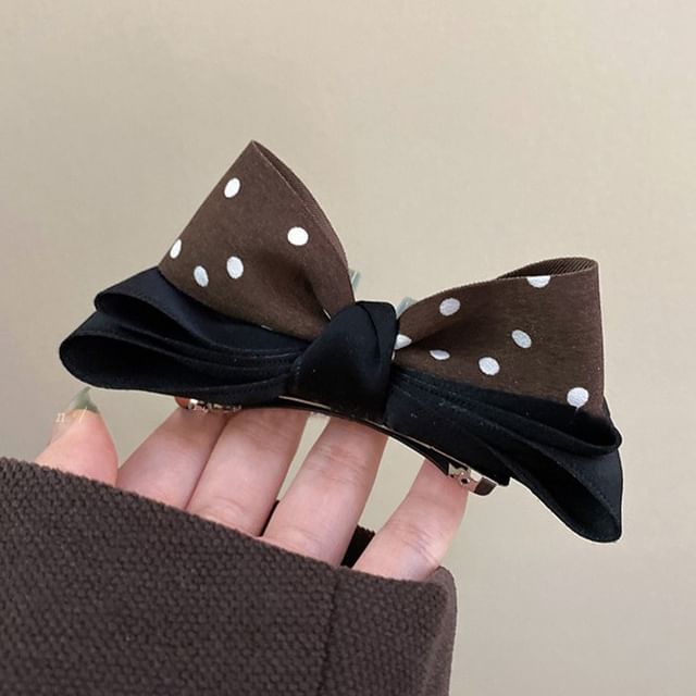Polka Dot Bow Barrette