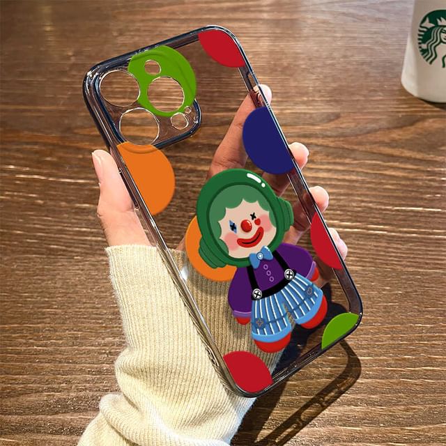 Clown Transparent Phone Case - iPhone 16 Pro Max / 16 Pro / 16 Plus / 16 / 15 Pro Max / 15 Pro / 15 Plus / 15 / 14 Pro Max / 14 Pro / 14 Plus / 14 / 13 Pro Max / 13 Pro / 13 / 13 Mini