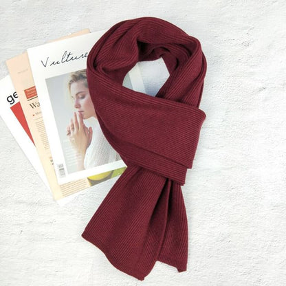 Couple Matching Plain Ribbed Scarf