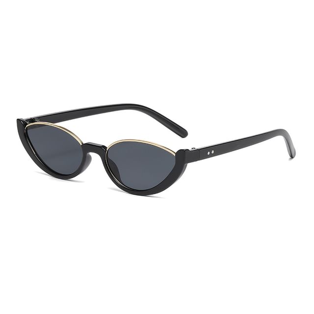 Oval Small Sunglasses Semi-Rimless