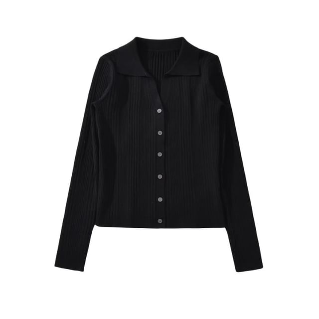 Extended Sleeve V-Cut Simple Ribbed Knit Sweater Coat