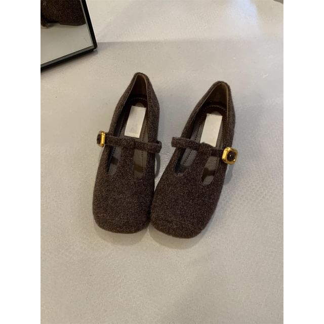 T-Strap Flats Plain