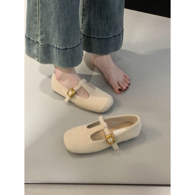 T-Strap Flats Plain