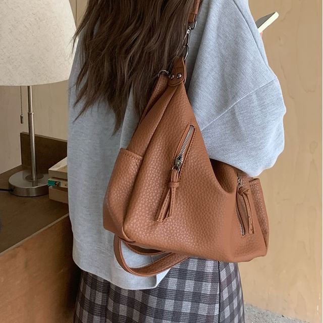 Shoulder Bag Tassel Faux Leather