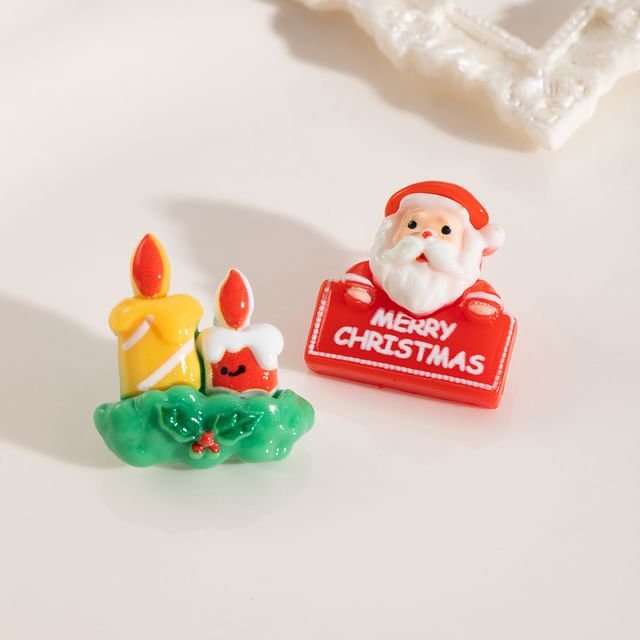 Christmas Cartoon Asymmetrical Resin Stud Earring