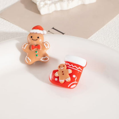 Christmas Cartoon Asymmetrical Resin Stud Earring