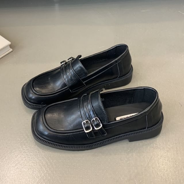 Plain Buckled Penny Loafers