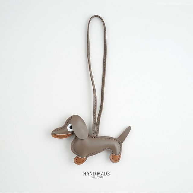 Faux-Leather Dachshund Bag Charm / Key Ring