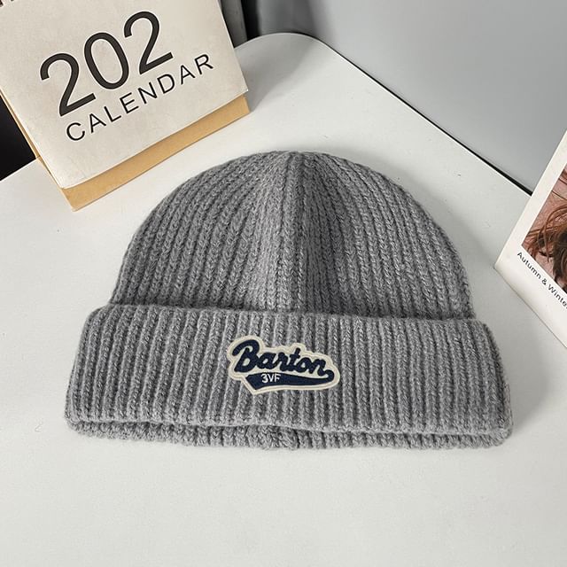 Knit Lettering Beanie Applique