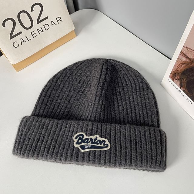 Knit Lettering Beanie Applique