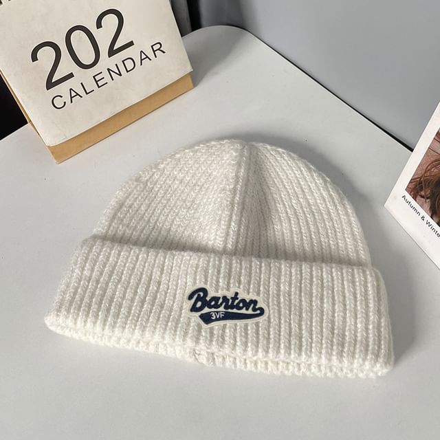 Knit Lettering Beanie Applique