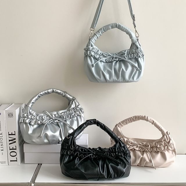 Bow Ruched Shoulder Bag