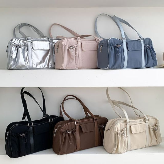 Multi-Pocket Tote Drawstring Bag