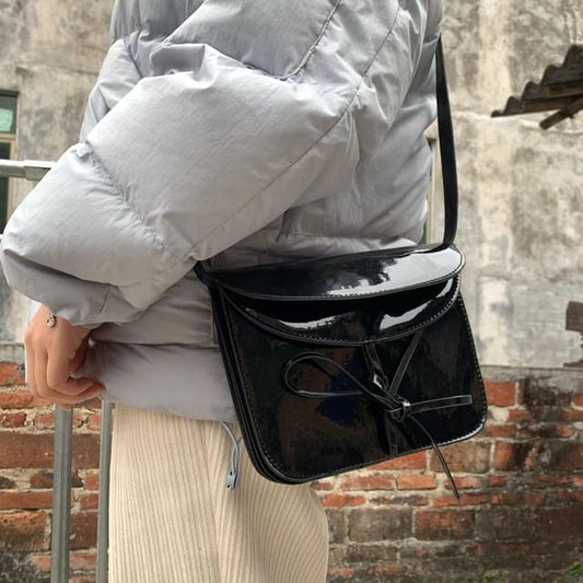 Bag Bow Faux Crossbody Leather Flap