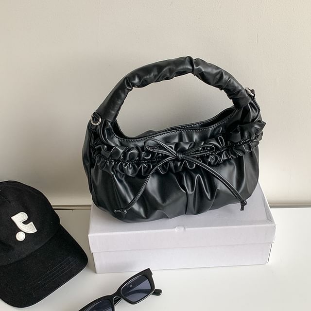 Bow Ruched Shoulder Bag