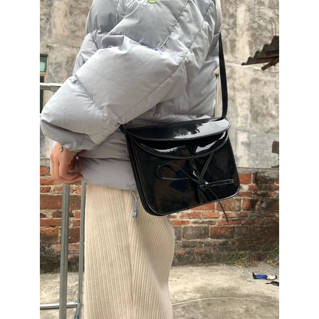 Bag Bow Faux Crossbody Leather Flap