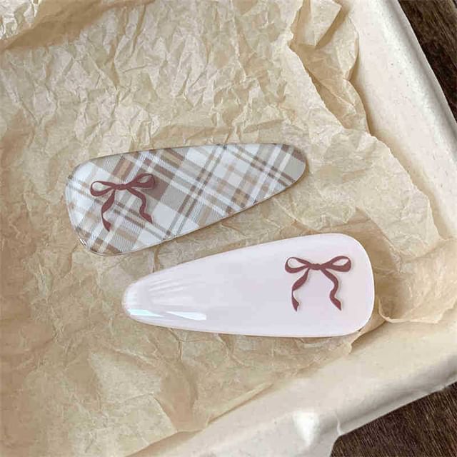 Set of 2: Bow Print Hair Clip