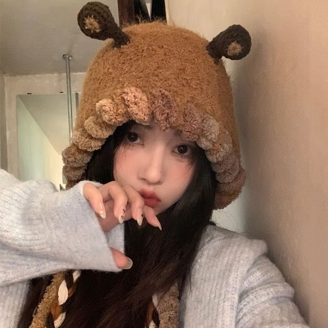 Ear Knit Fleece Hat