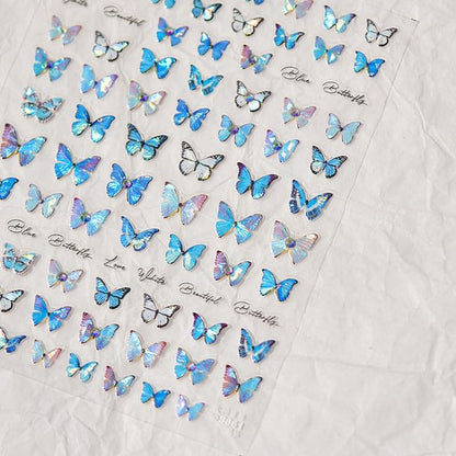 Blue Butterfly Nail Art Stickers