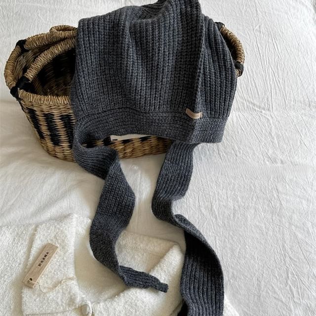 Knit Plain Bonnet Hat