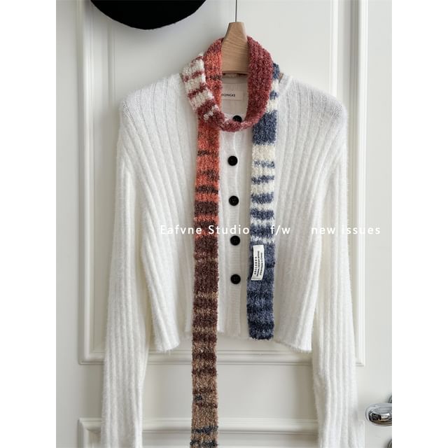 Gradient Knit Skinny Scarf