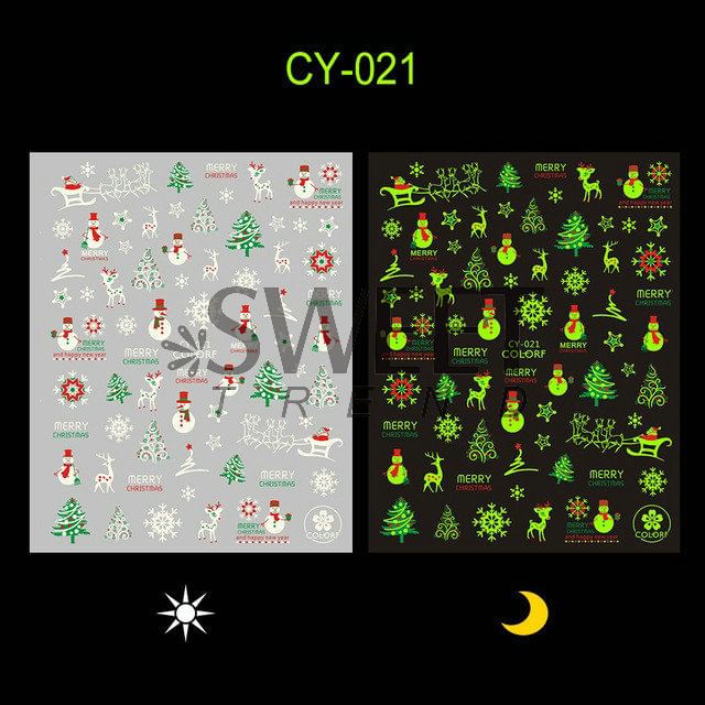 Christmas Fluorescent Nail Art Stickers