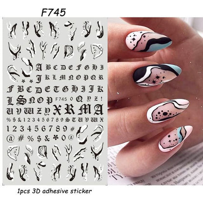 Bug Lettering Nail Art Stickers (Various Designs)