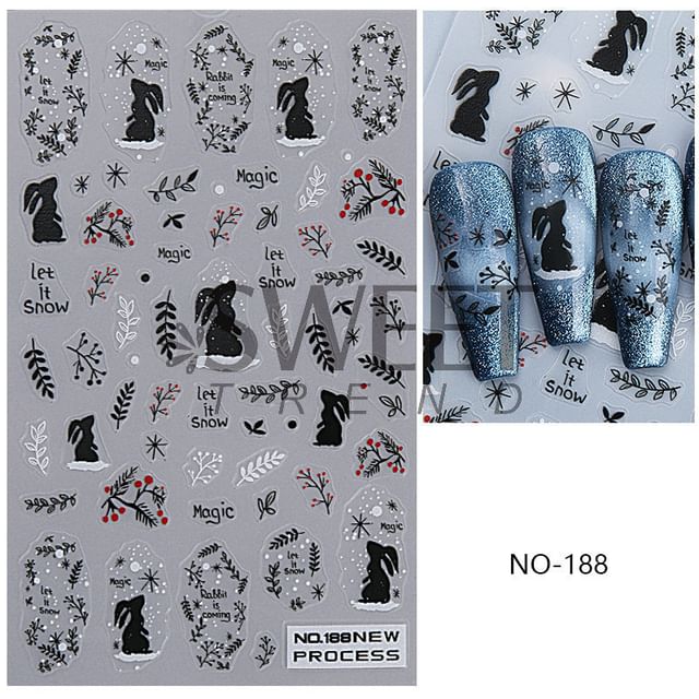 Winter Nail Art Stickers (Various Designs)