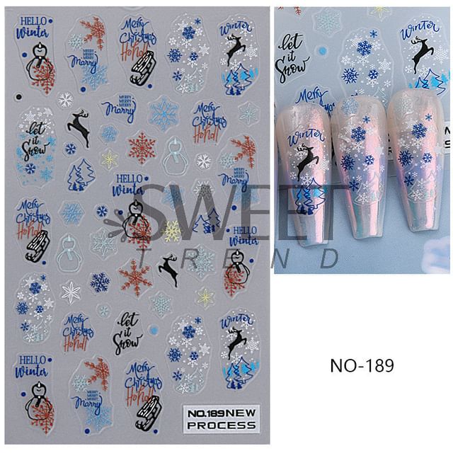 Winter Nail Art Stickers (Various Designs)