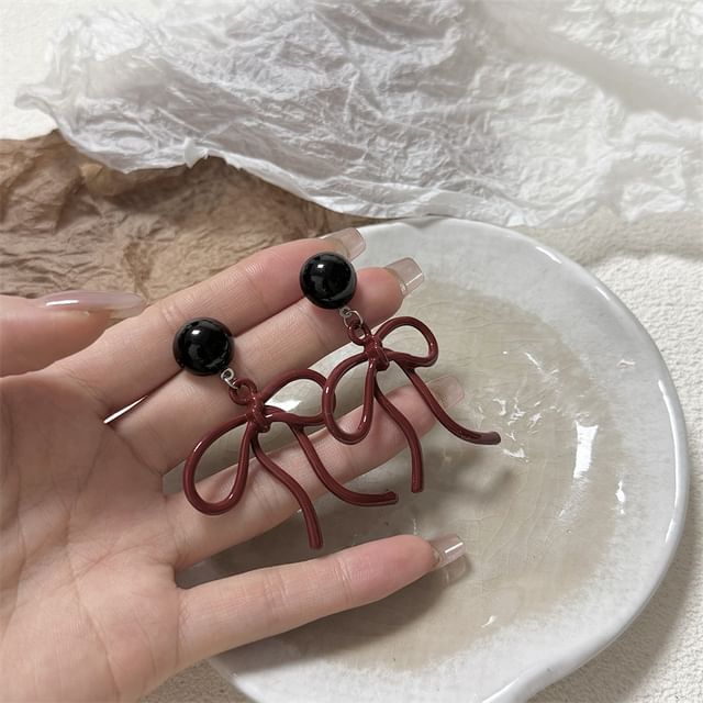 Bow Layered Necklace / Drop Earring