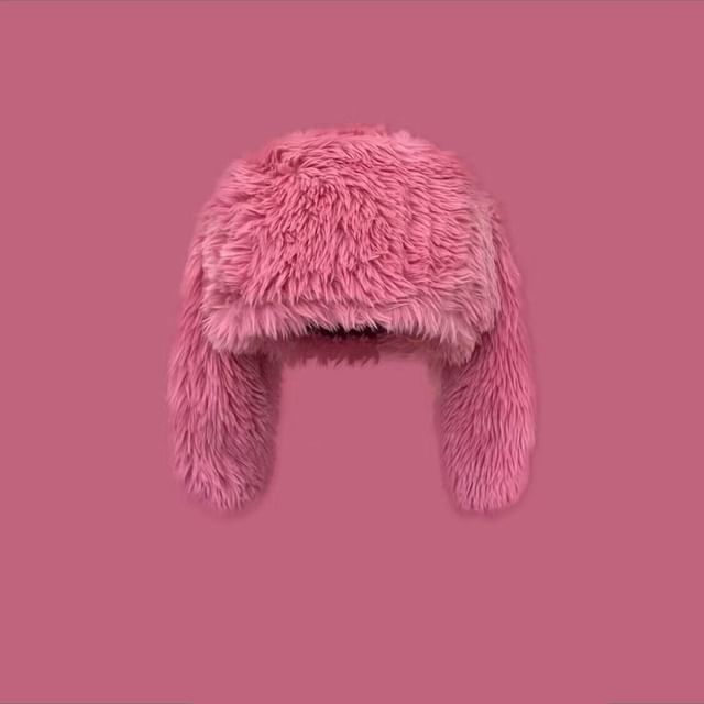 Rabbit Ear Plain Fluffy Hat