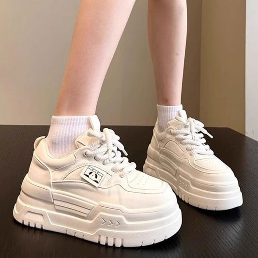 Faux Leather Platform Sneakers