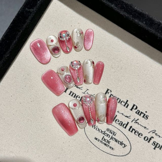 Rhinestone Press On Nail