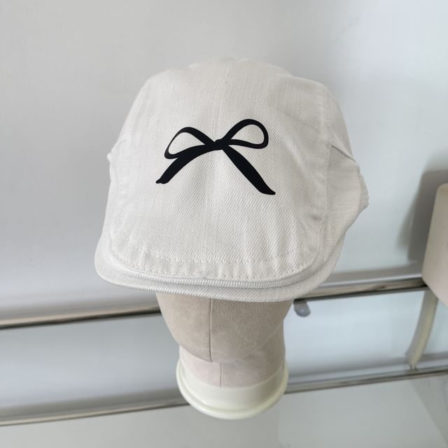 Cap Bow Print Newsboy