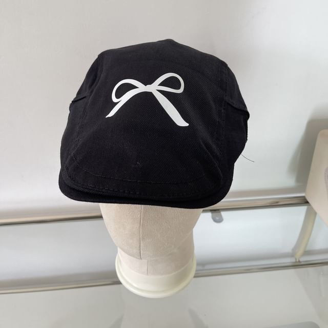 Cap Bow Print Newsboy