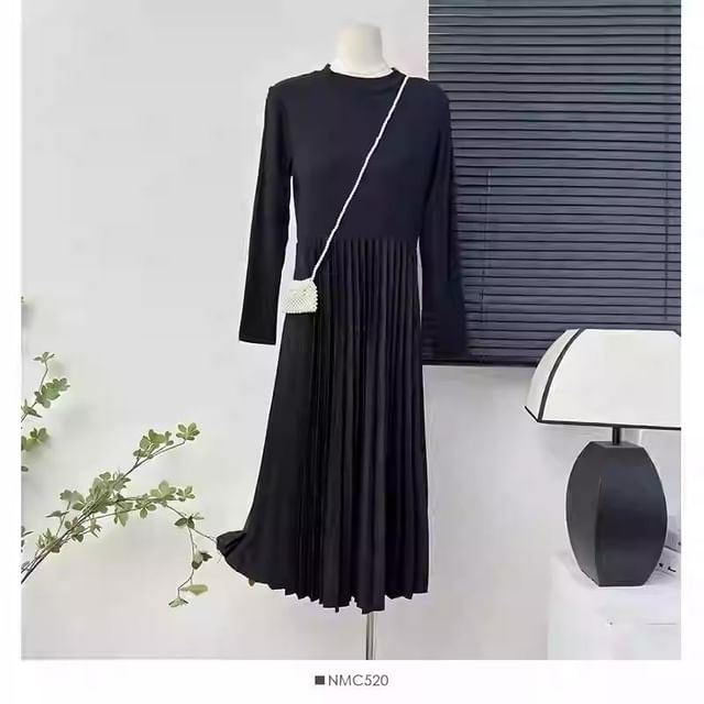 Set: Gingham Tweed Vest + Pleated A-Line Dress