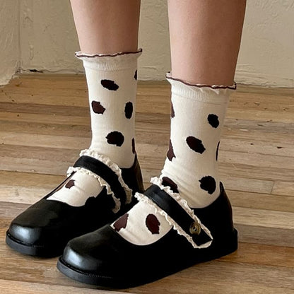 Dotted Frill Trim Socks