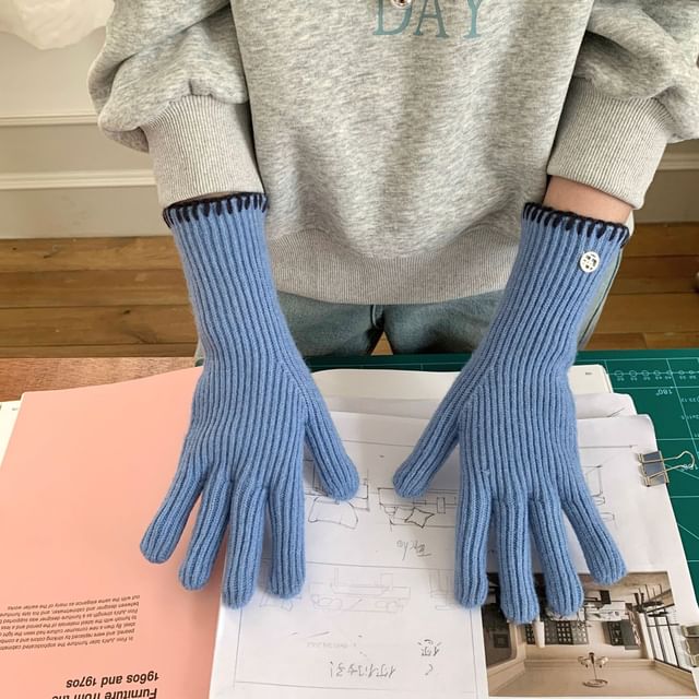 Gloves Knit Cuff Ribbed