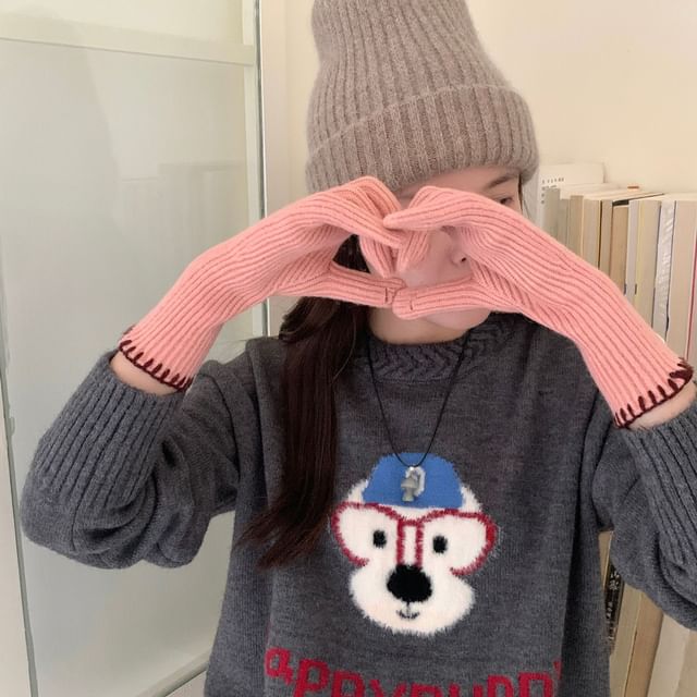 Gloves Knit Cuff Ribbed